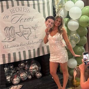 Meshki White Sequin Dress